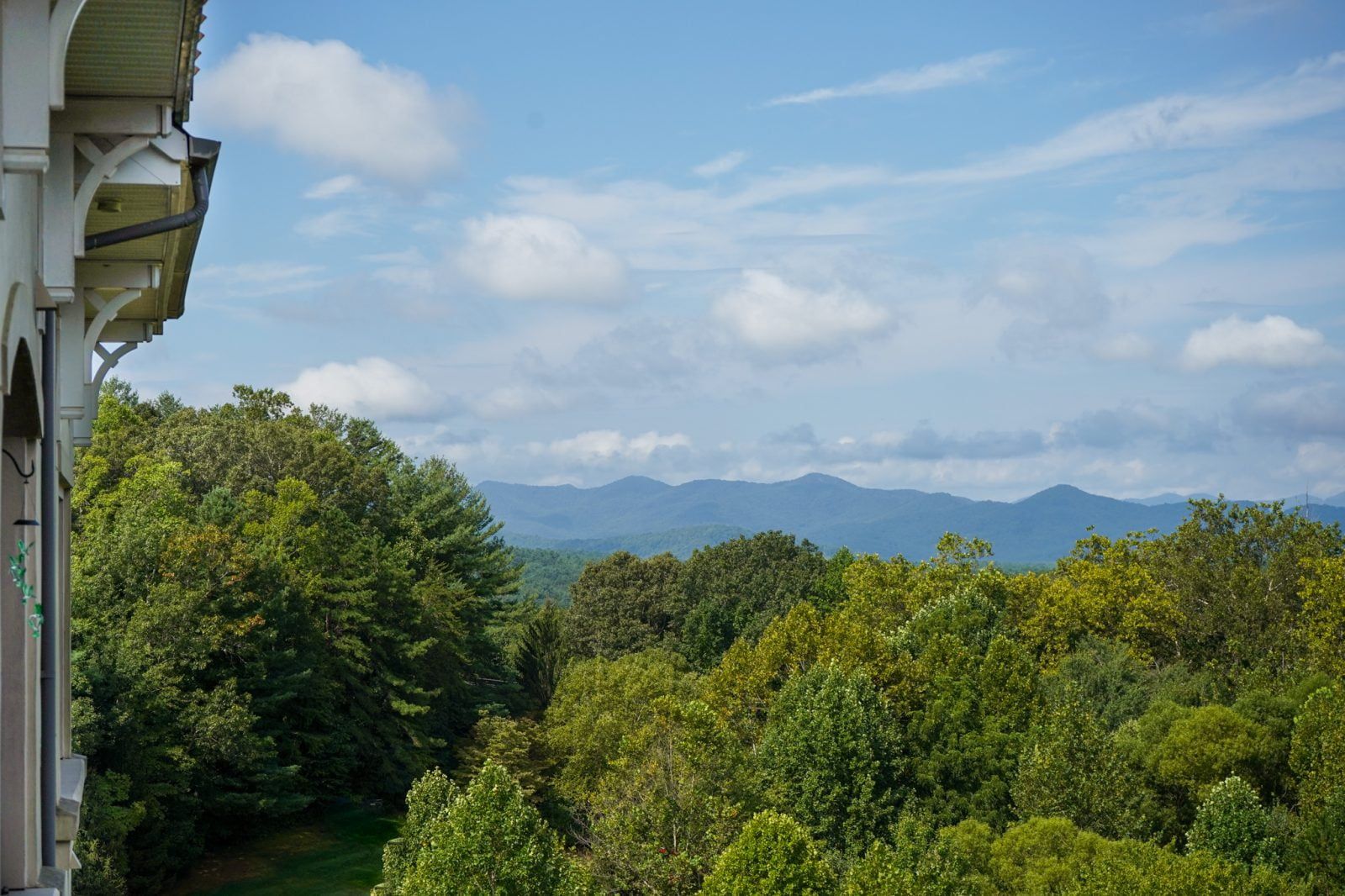 The picture shows mountain views from Givens Estates' campus