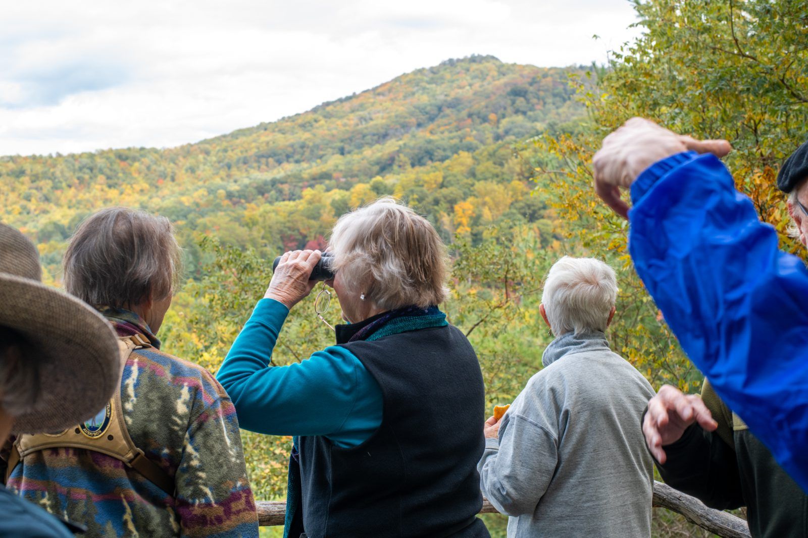 North Carolina Independent Living Residents hike on campus to see some of the sites on campus.