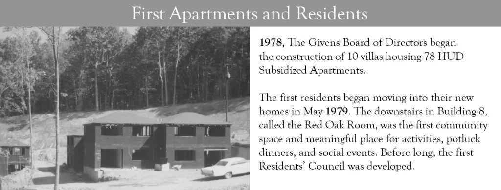 Historic photo of first apartment construction in 1978.